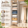 Jearyta™ Hanging Closet Shelf Organizer – Multi-Tier Fabric Wardrobe Storage with Open Compartments for Sweaters, Jeans, Towels, Folded Clothing & Bedroom Accessories