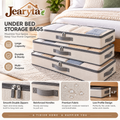 Jearyta™ Under Bed Storage Organizer Bags – Low-Profile Zippered Fabric Storage Containers with Clear Viewing Windows and Carry Handles for Blankets, Bedding, Sweaters & Seasonal Clothing