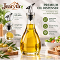 Jearyta™ Elegant Glass Olive Oil Dispenser Bottle – Modern Kitchen Oil & Vinegar Pourer with Stainless Steel Spout for Cooking, Salads & Everyday Food Preparation