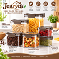 Jearyta™ Clear Airtight-Style Food Storage Container Set – Stackable Pantry Storage Organizers with Snap-Lock Lids for Pasta, Cereal, Coffee Beans, Nuts, Grains & Dry Food Essentials